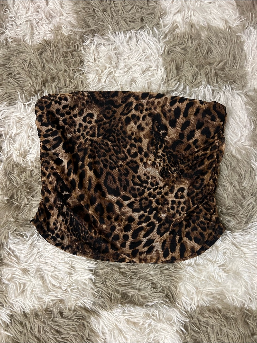 Leopard Print Brown Tube Top